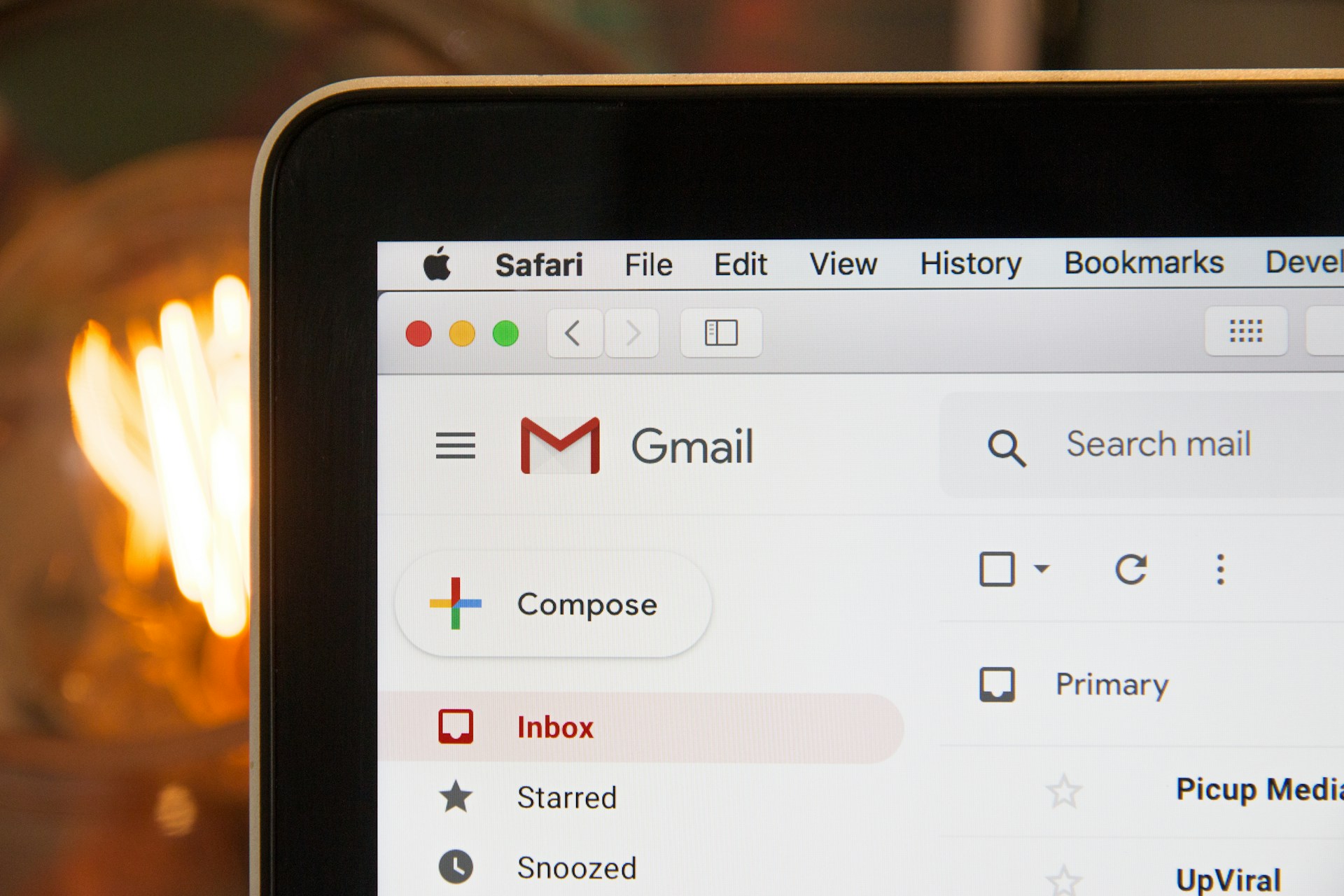 Gmail inbox on laptop screen representing AI prompts for lead nurturing emails and automated follow up for SMBs