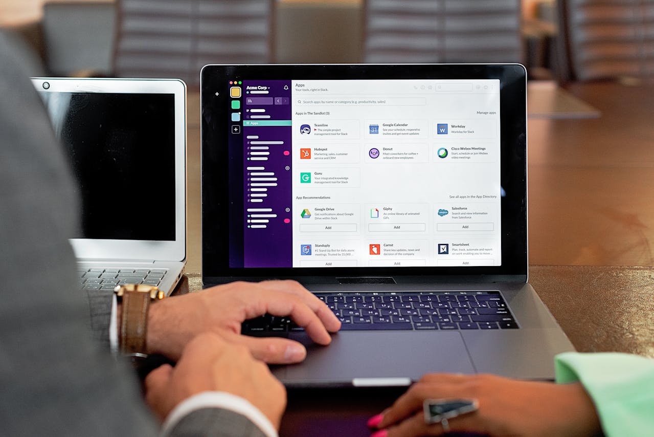 Business team using integrated software tools for AI client onboarding systems
