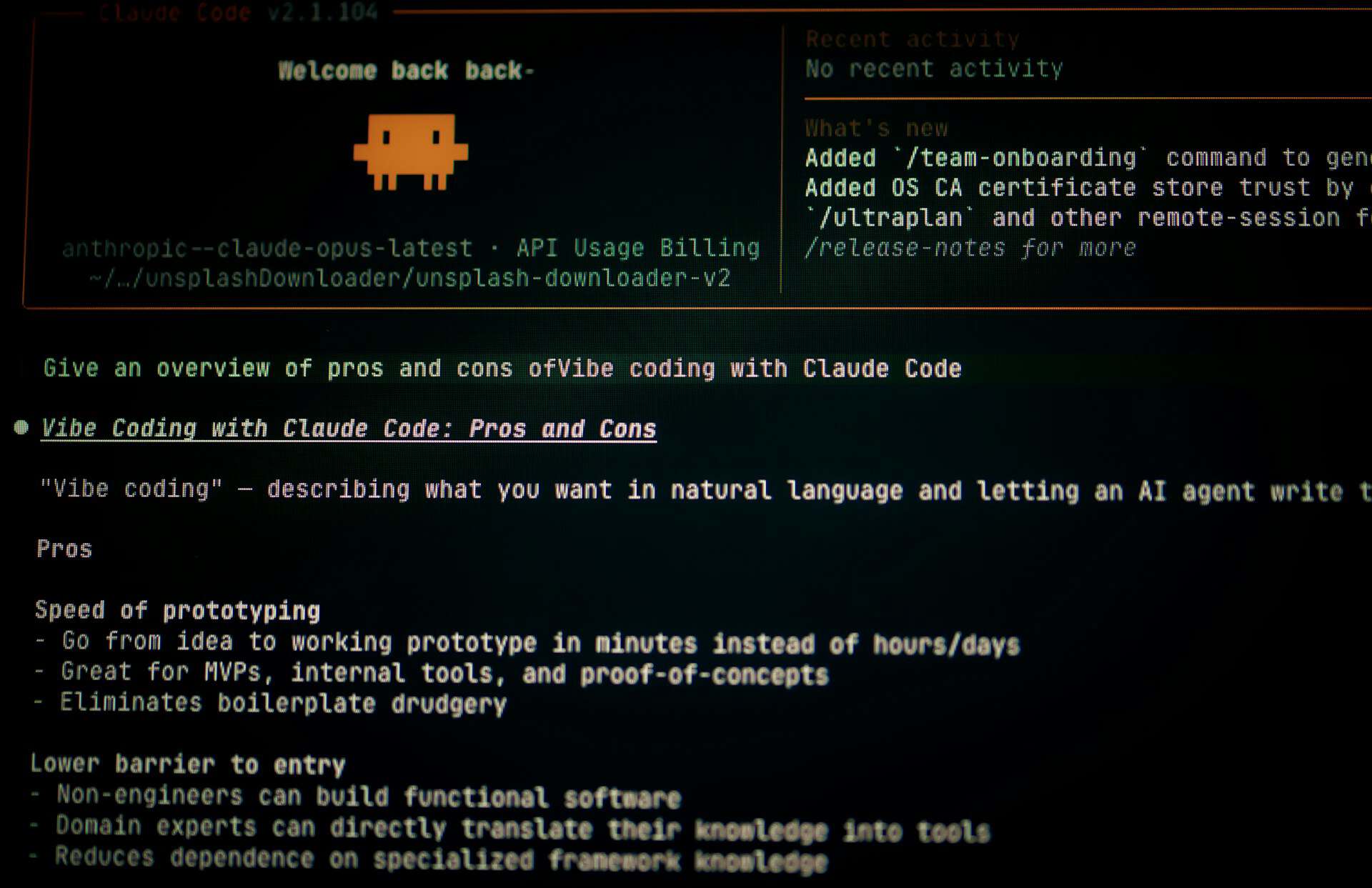 Claude Code interface executing AI automation workflow for lead management in a terminal environment