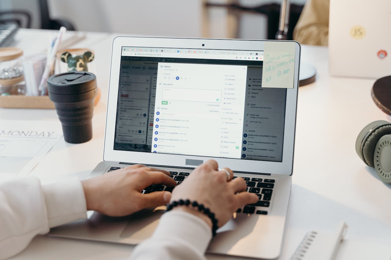 SMB workflow system processing onboarding data on laptop