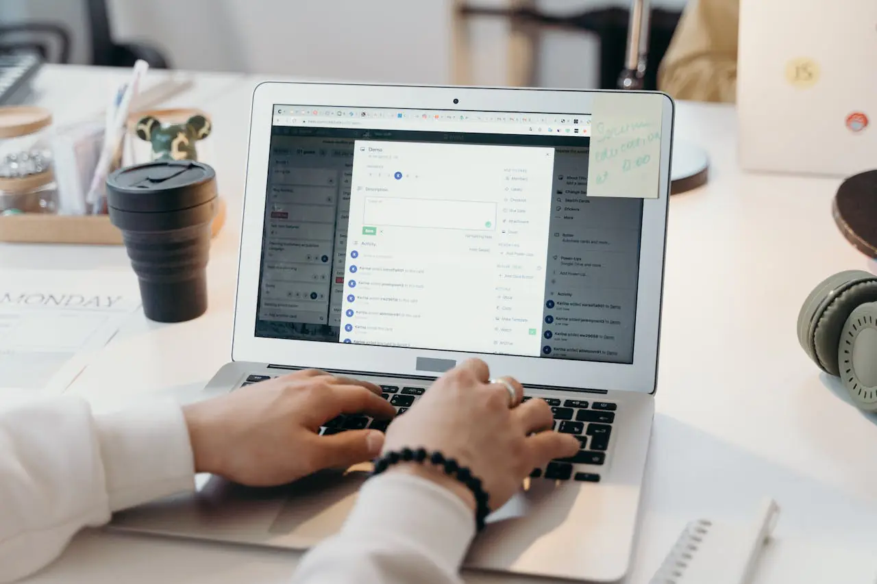 SMB workflow system processing onboarding data on laptop
