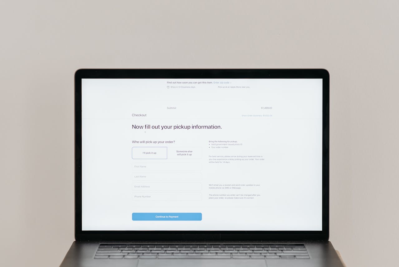 client intake system with AI form interface on laptop screen
